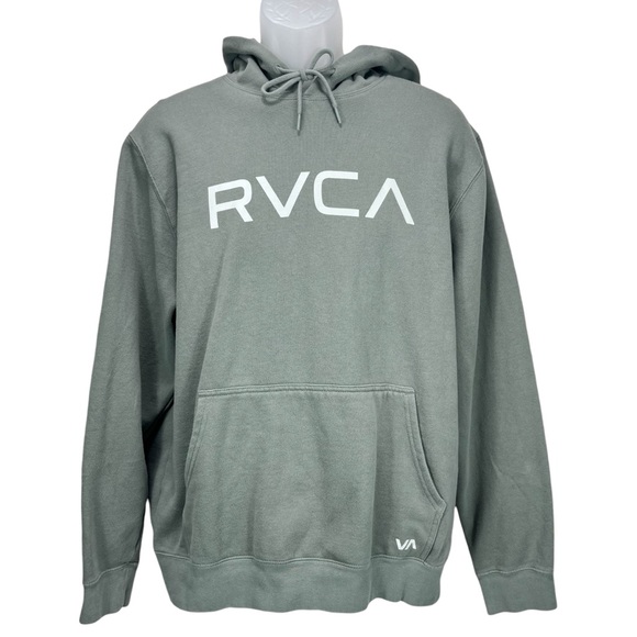 RVCA Other - RVCA‎ Men’s Large Green Pullover Hoodie Logo Front Cotton Blend